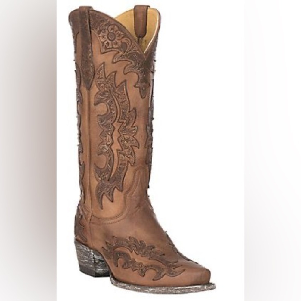 Cavenders Women's Snip Toe Exotic Cowboy Boots | Size 8 1/2